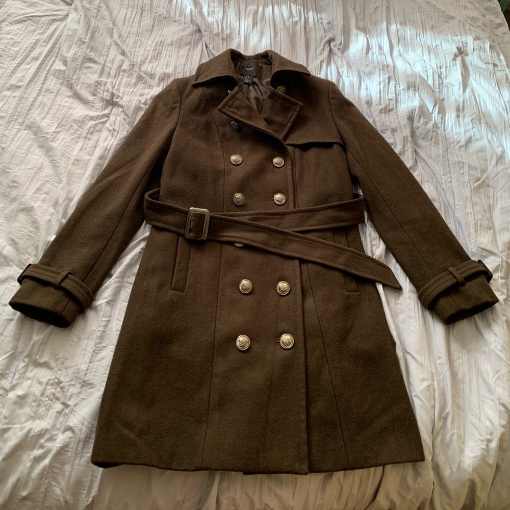 F21 double breasted wool blend peacoat